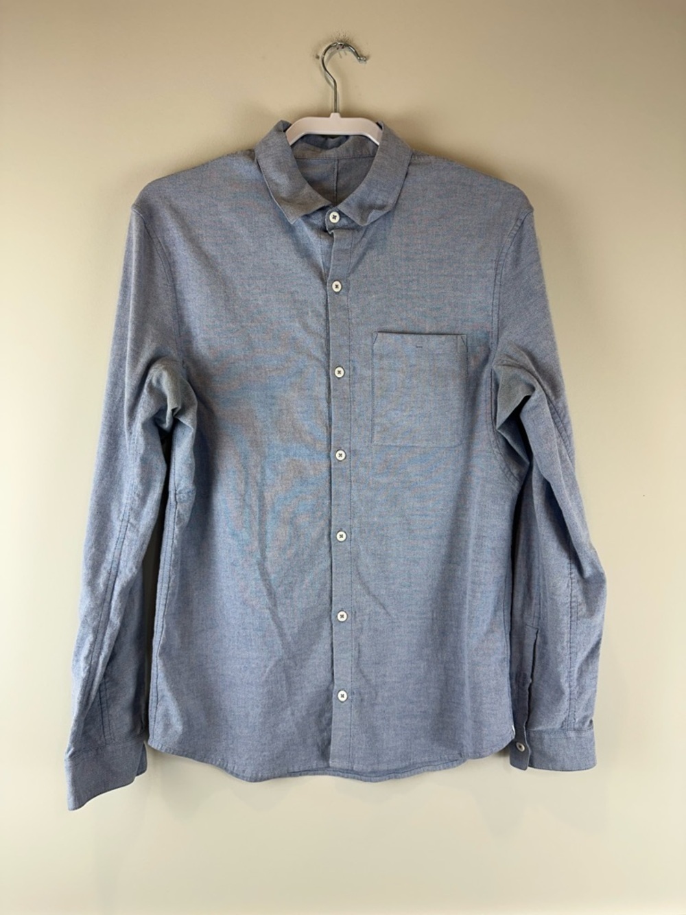 Lululemon Men’s Light Blue Commission Long Sleeve Button Down Casual Shirt Large
